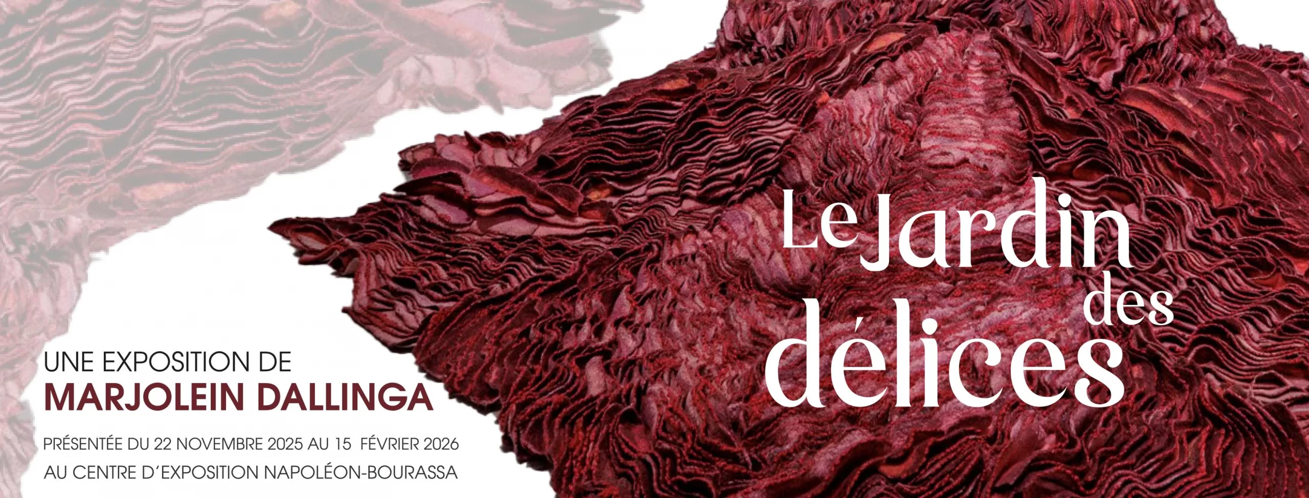 Le Centre d’exposition Napoléon-Bourassa de Montebello présente Le jardin des délices, une exposition de Marjolein Dallinga, du 22 novembre 2025 au 15 février 2026